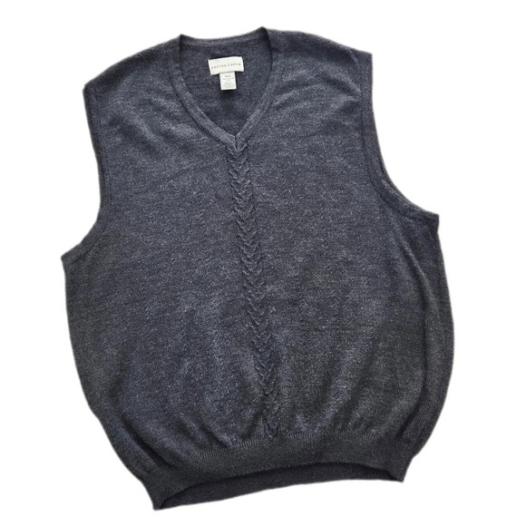 CUTTER & BUCK VINTAGE Wool Blend V- Neck Sweater Vest, Charcoal Gray, Men'… - Picture 1 of 4